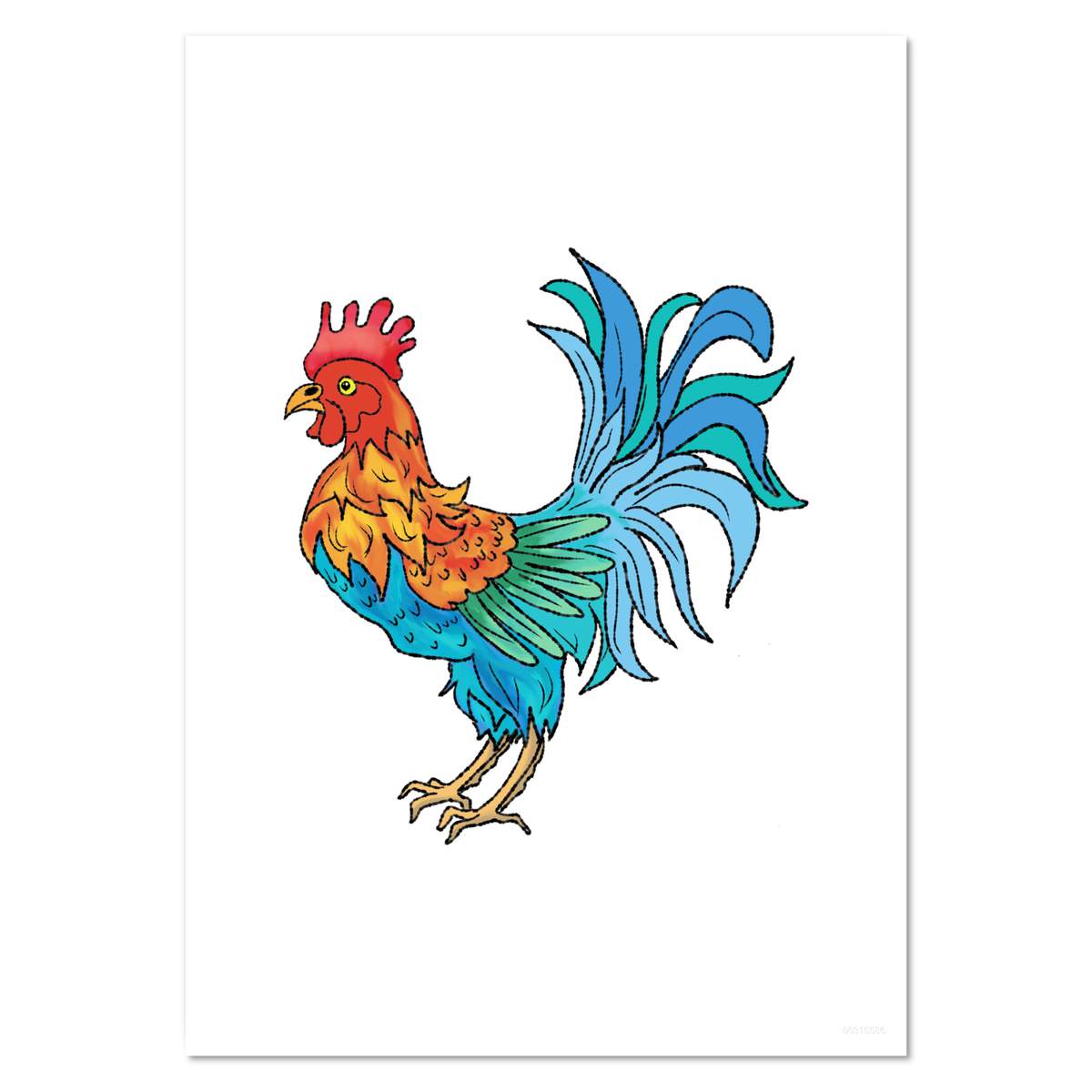 'Colourful Rooster' Wall Posters / Prints (PP054026)