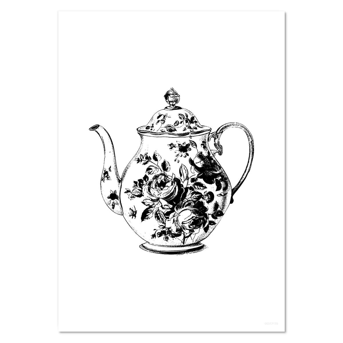 'Vintage Floral Teapot' Wall Posters / Prints (PP054294)