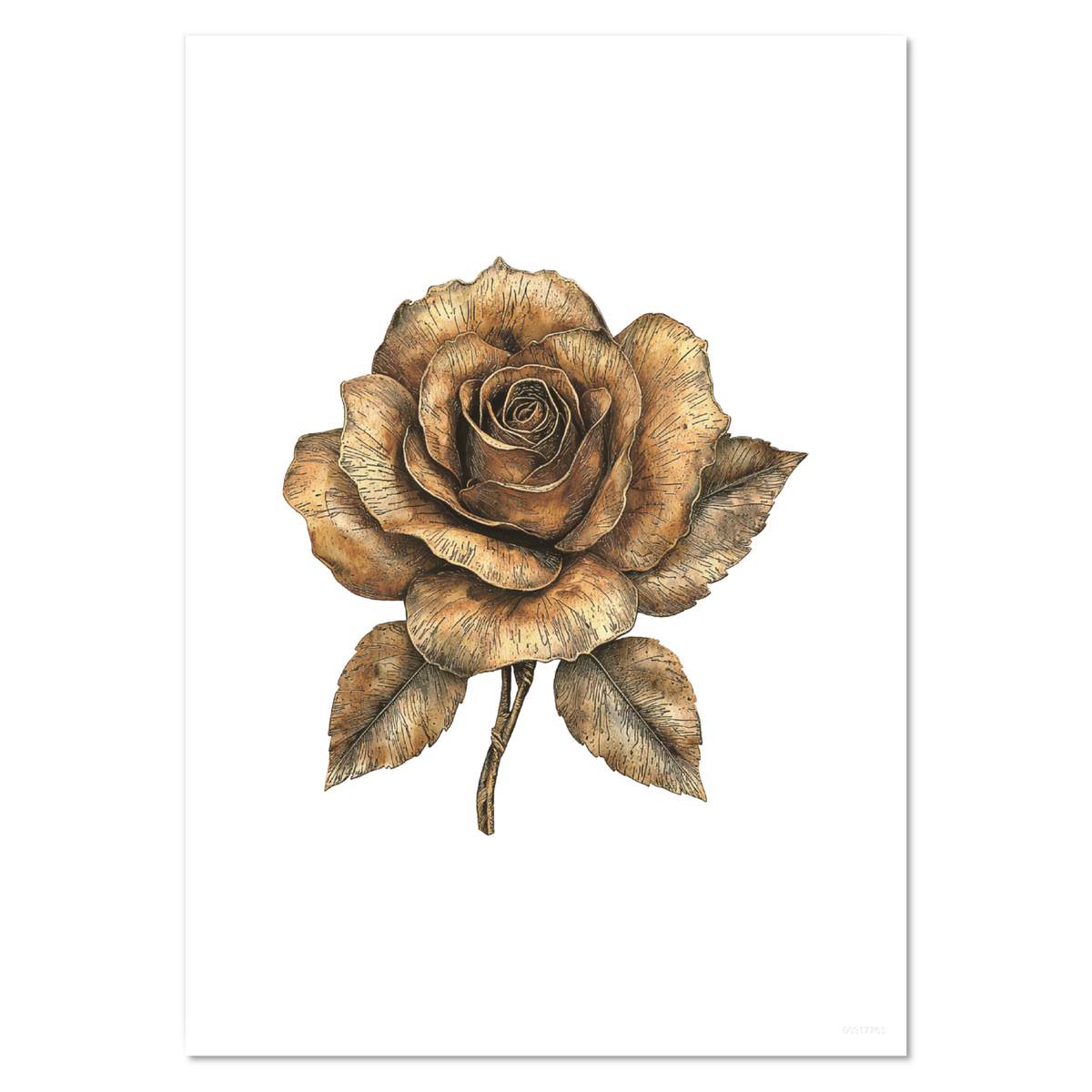 A5 'Vintage Bronze Rose' Wall Poster / Print (PP00317763)
