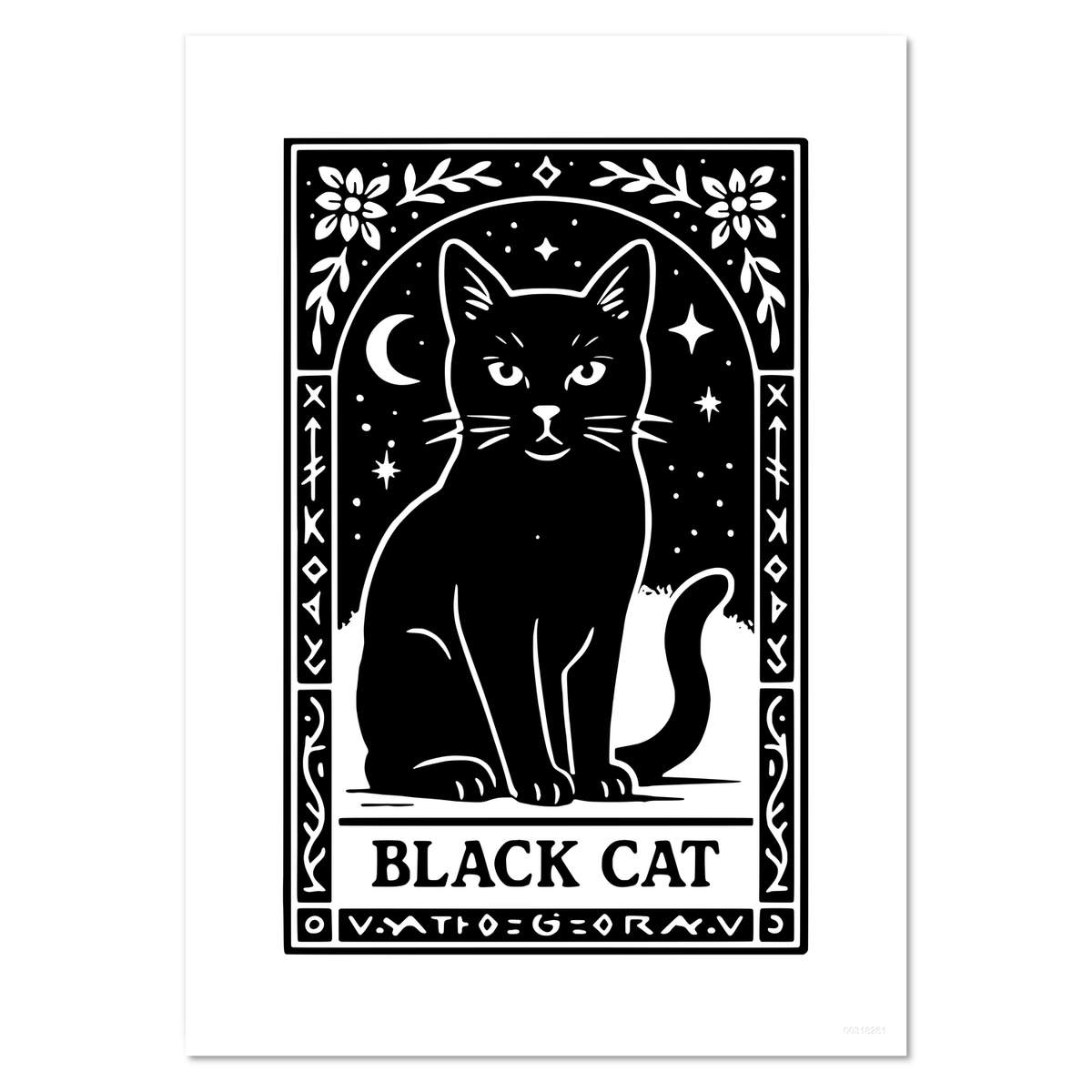 'Mystical Black Cat Card' Wall Posters / Prints (PP054482)