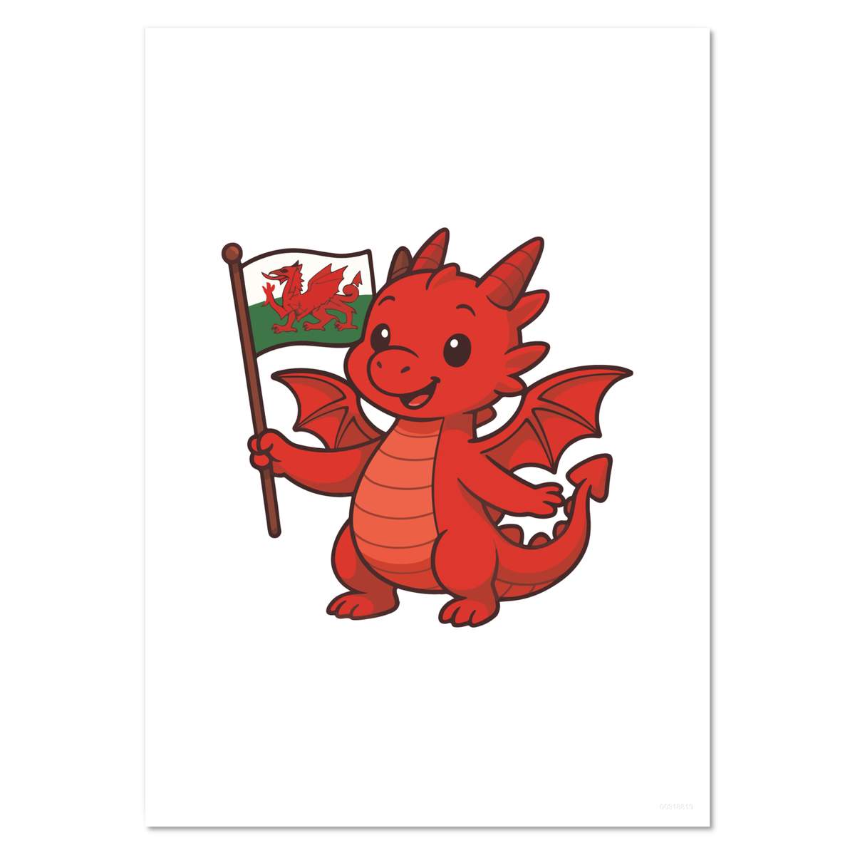 A5 'Cute Welsh Dragon' Wall Poster / Print (PP00318819)