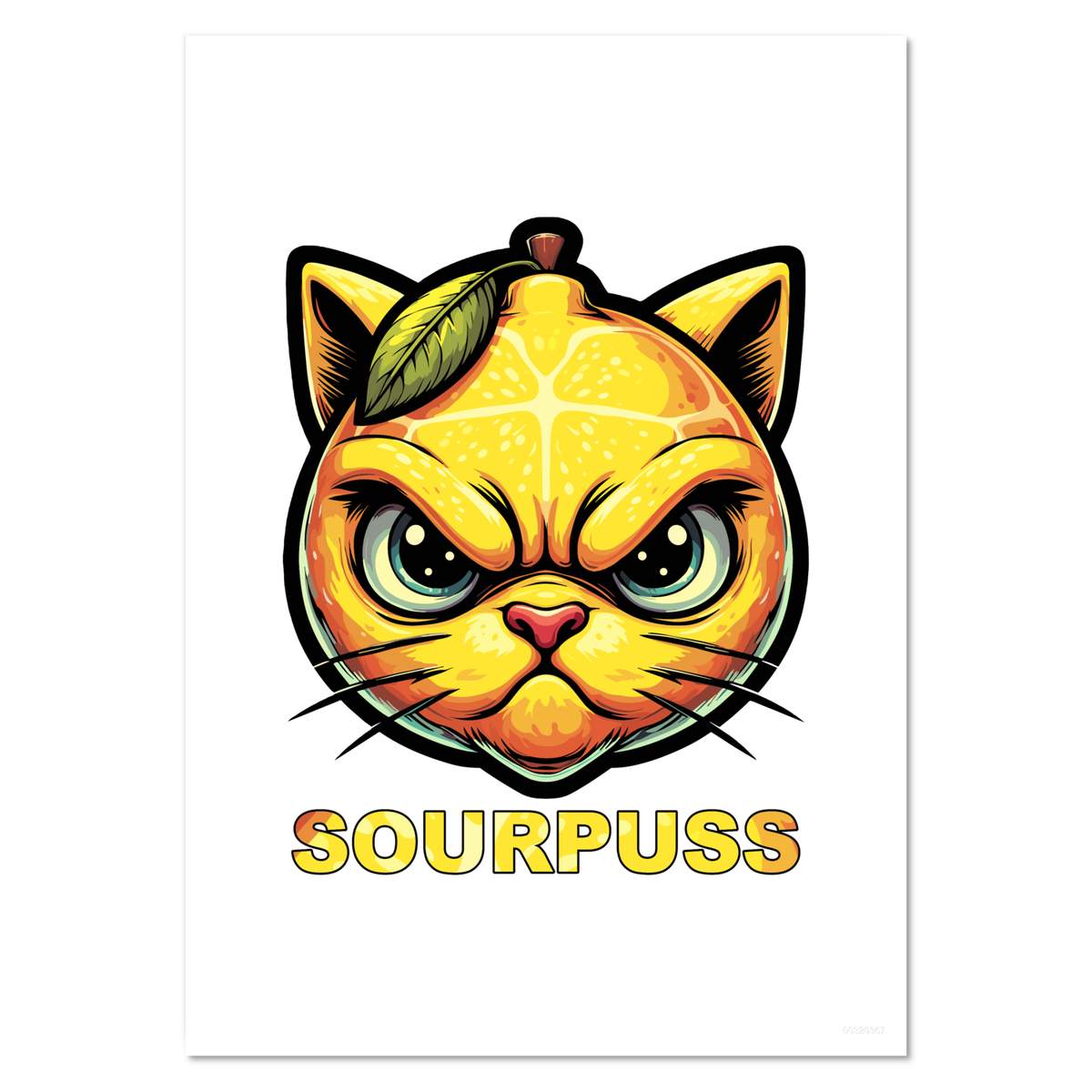 'Lemon Sour Puss Cat' Wall Posters / Prints (PP054834)