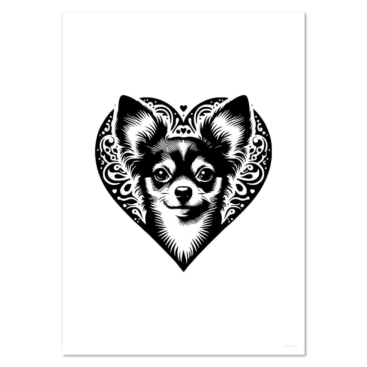 'Chihuahua Love Heart' Wall Posters / Prints (PP055000)