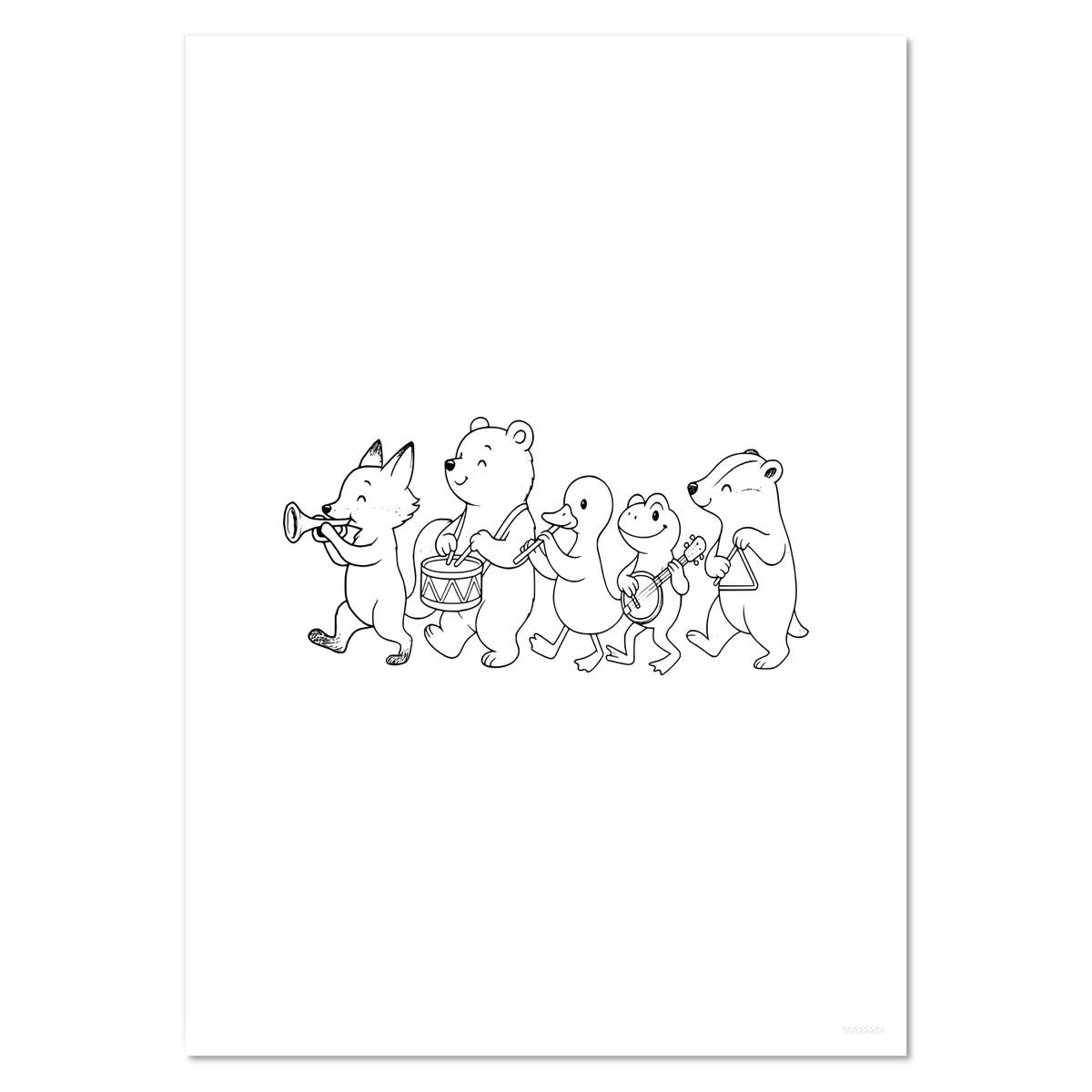 'Musical Animal Parade' Wall Posters / Prints (PP055177)