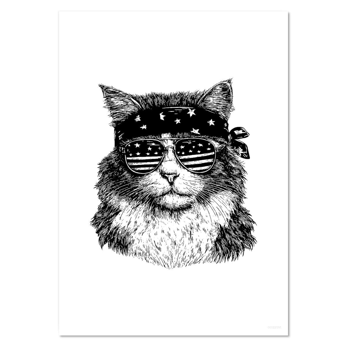 'Cat Wearing Sunglasses' Wall Posters / Prints (PP055200)