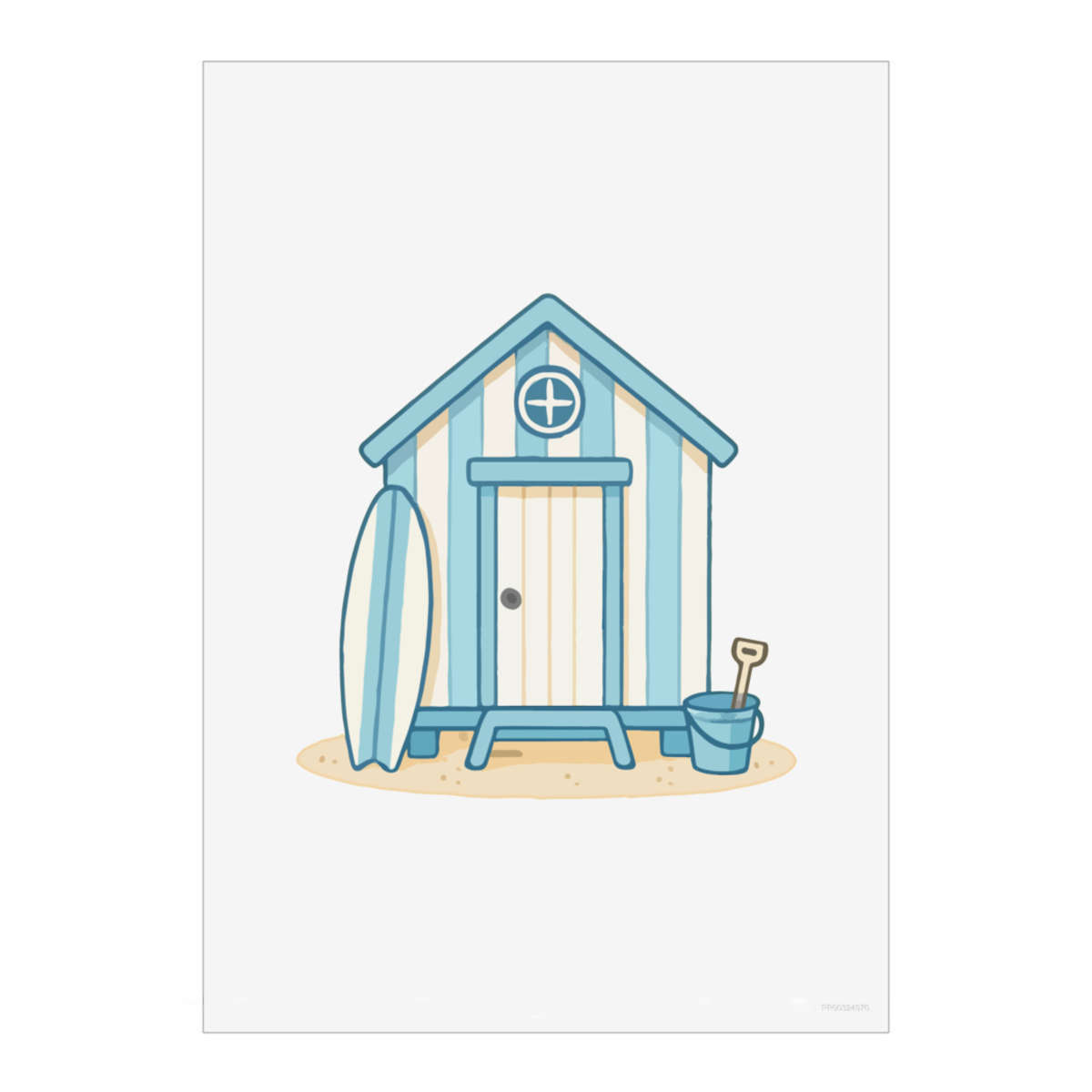 'Beach Hut' Unframed Wall Art Poster - Decorative Print for Home Decor (PP055661)