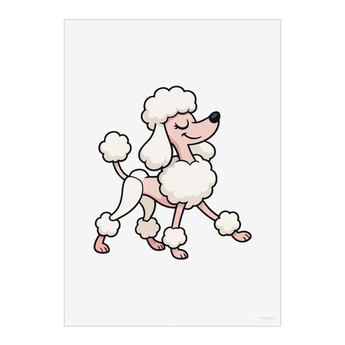 'Prancing Poodle' Wall Art Poster Print -  Unframed Artwork for Home Decor (PP055780)