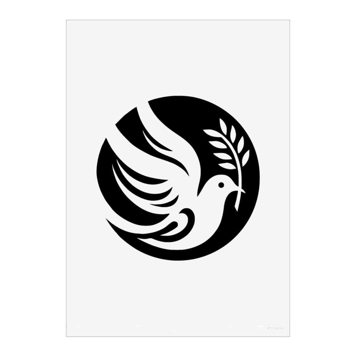 'Circular Peace Dove' Unframed Wall Art Poster - Decorative Print for Home Decor (PP055940)