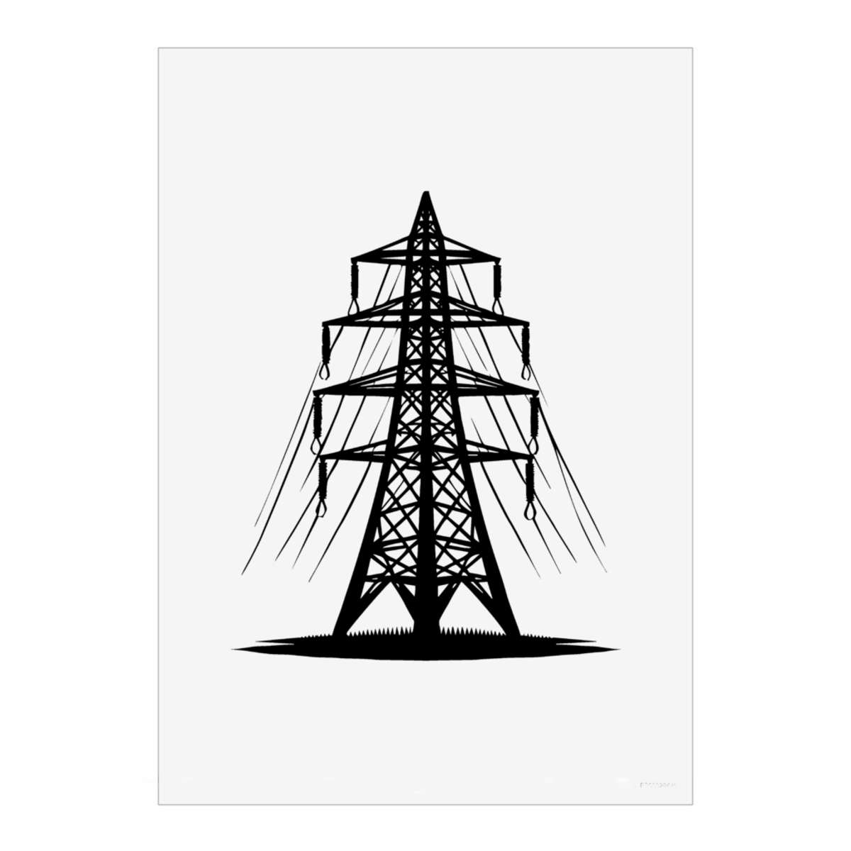 'Electricity Pylon' Wall Art Poster Print -  Unframed Artwork for Home Decor - A5 Portrait (PP00328475)