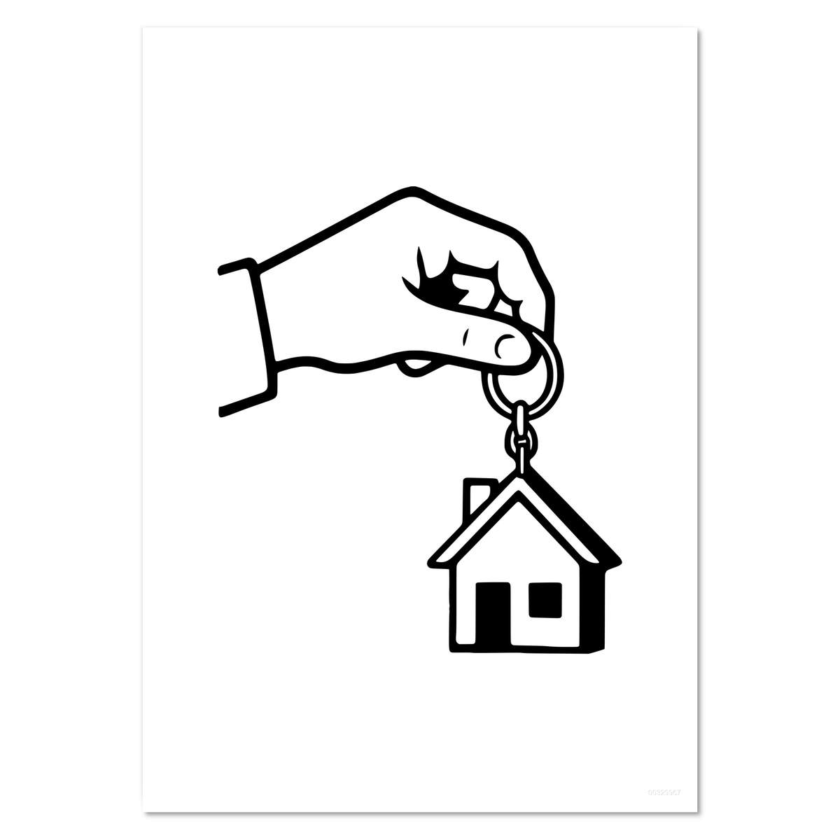 'Hand Holding House Keyring' Wall Posters / Prints (PP056619)