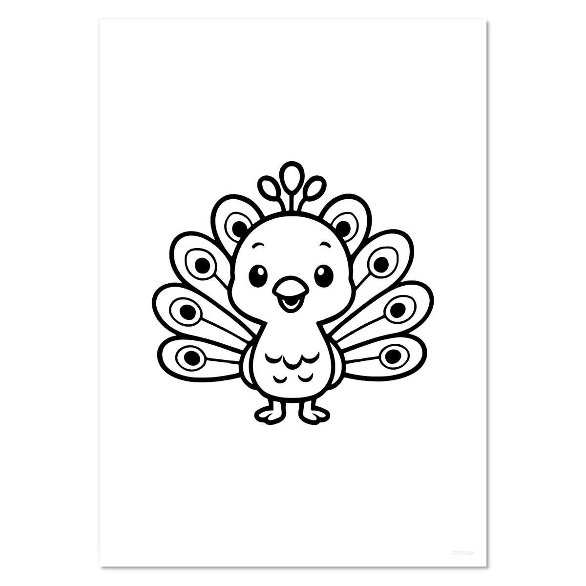 'Cute Peacock' Wall Posters / Prints (PP057357)