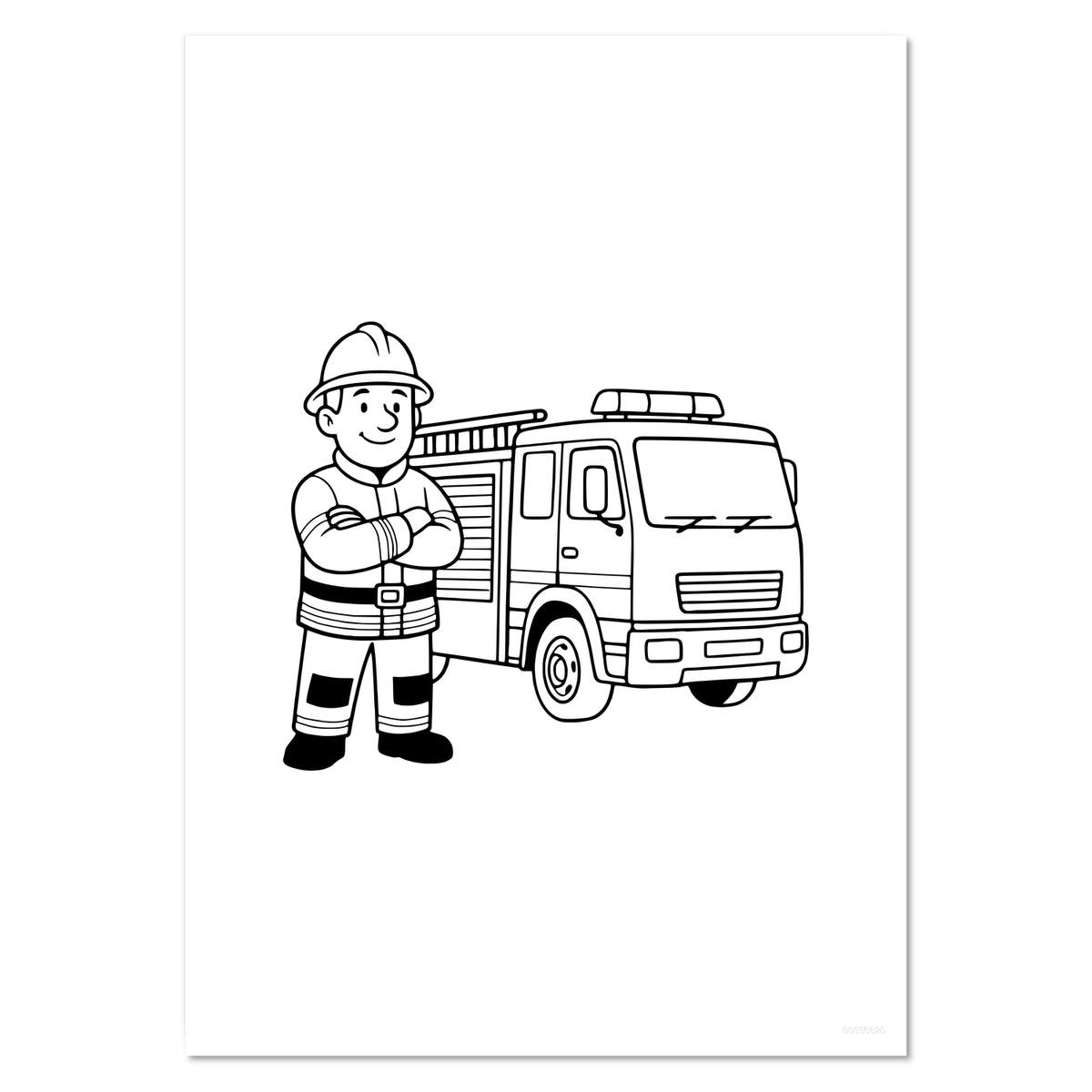 'Fire Engine & Firefighter' Wall Posters / Prints (PP057686)
