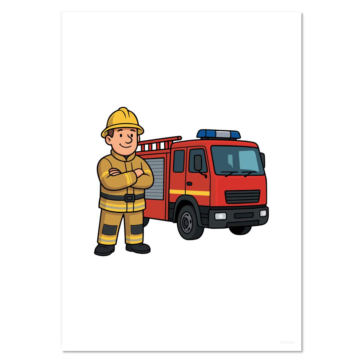 'Fire Engine & Firefighter' Wall Posters / Prints (PP057687)