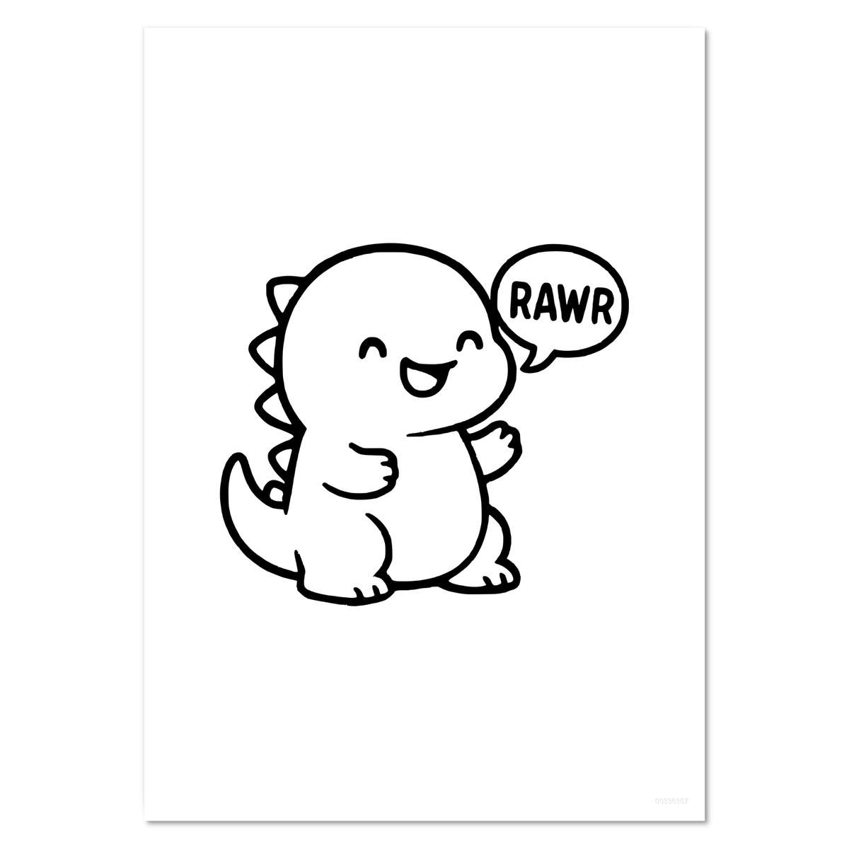 'Rawr Cute Dinosaur' Wall Posters / Prints (PP057814)