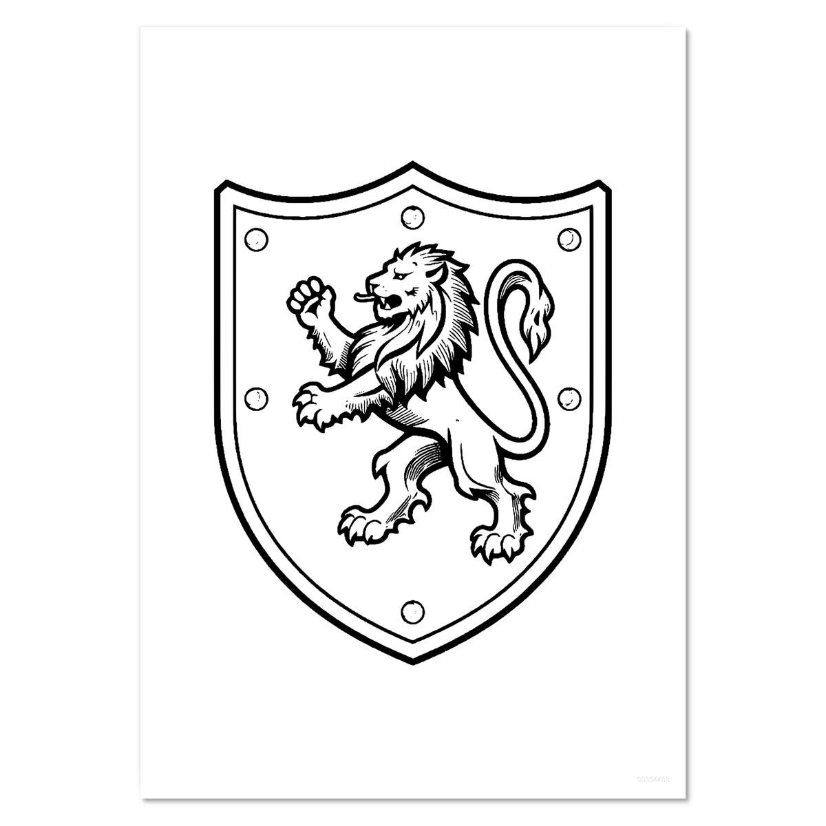 'Shield Crest with Heraldic Lion' Wall Posters / Prints (PP061585)
