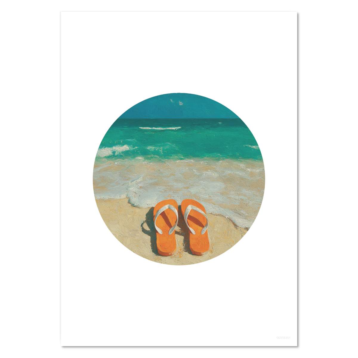 'Orange Flip Flops on Beach' Wall Posters / Prints (PP061951)