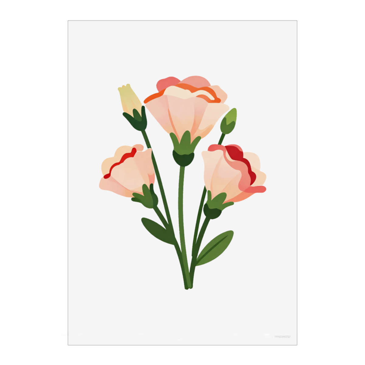 'Lisianthus Flower' Wall Art Poster Print -  Unframed Artwork for Home Decor - A5 Portrait (PP00366727)
