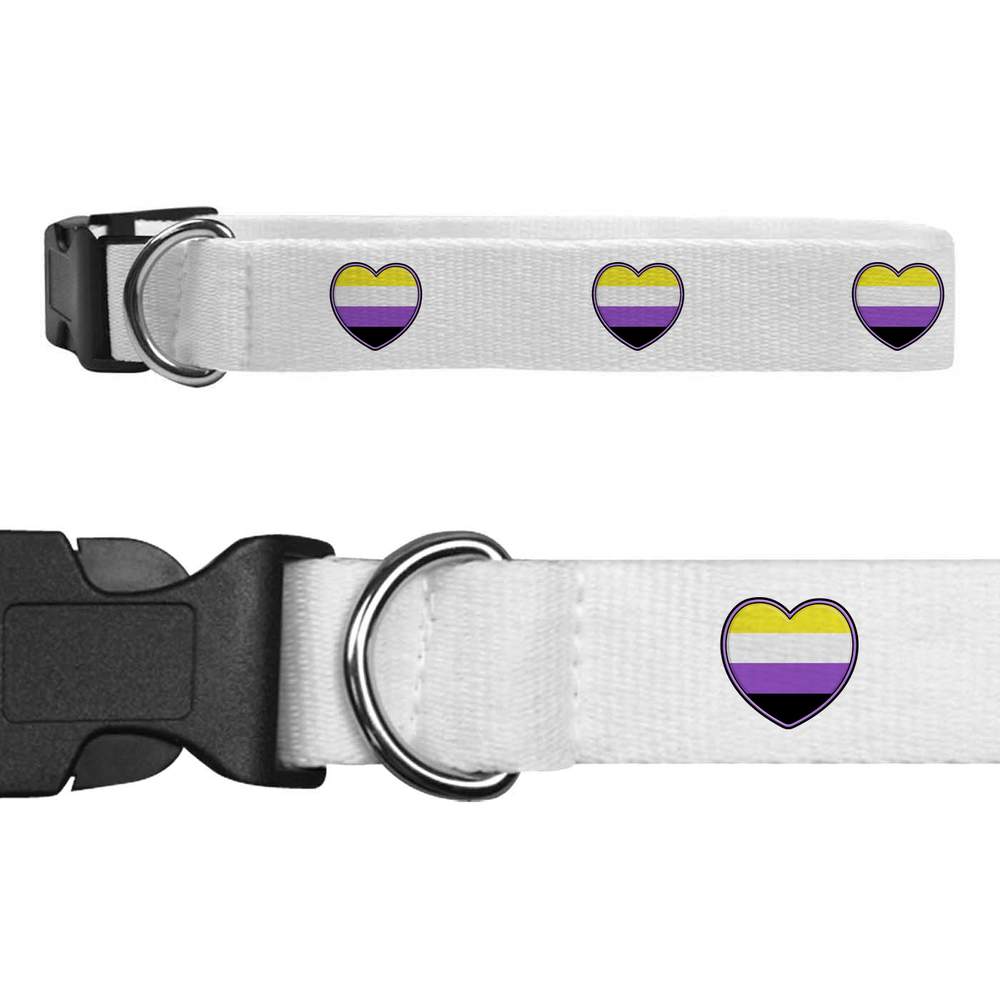 Large 'Nonbinary Pride Heart' Dog Collar (PR00024920)