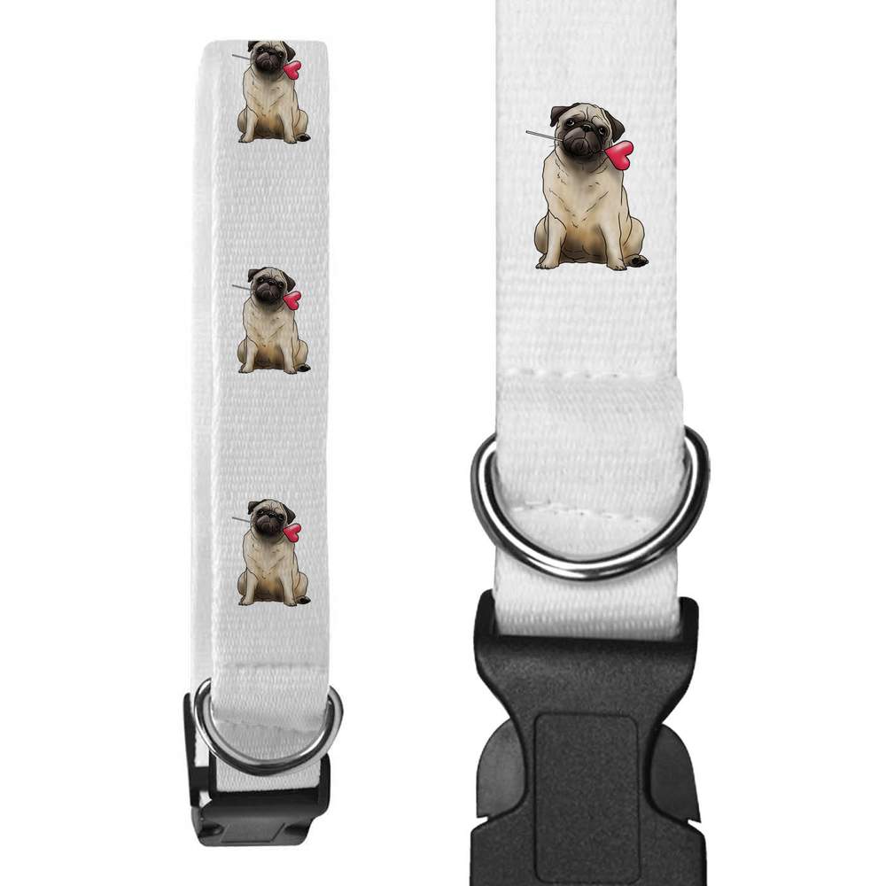 'Pug With Heart Lolly' Dog Collars (PR031276)