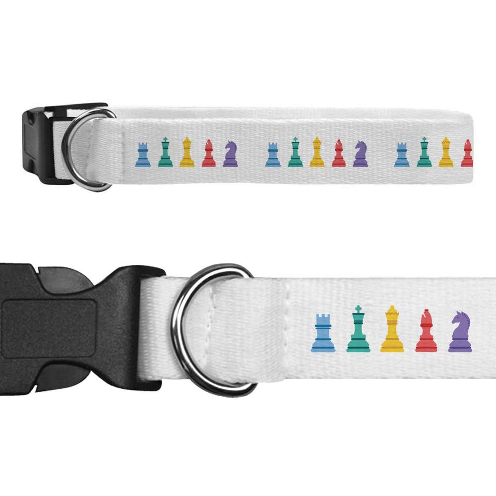'Rainbow Chess Pieces' Dog Collars (PR046688)