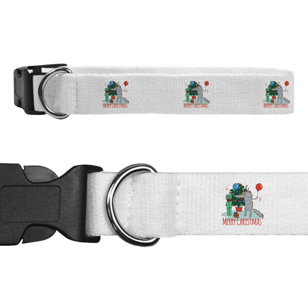 'Merry Christmas Wolf' Dog Collars (PR051456)