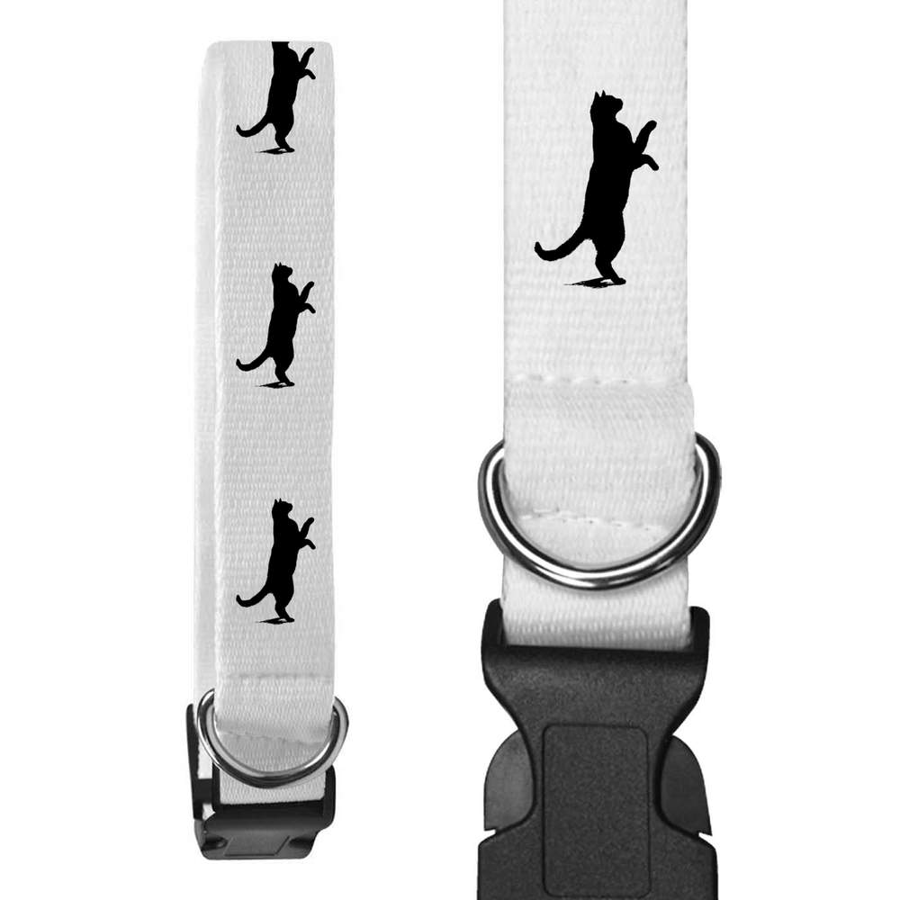 'Cat on Hind Legs Silhouette' Dog Collars (PR054683)