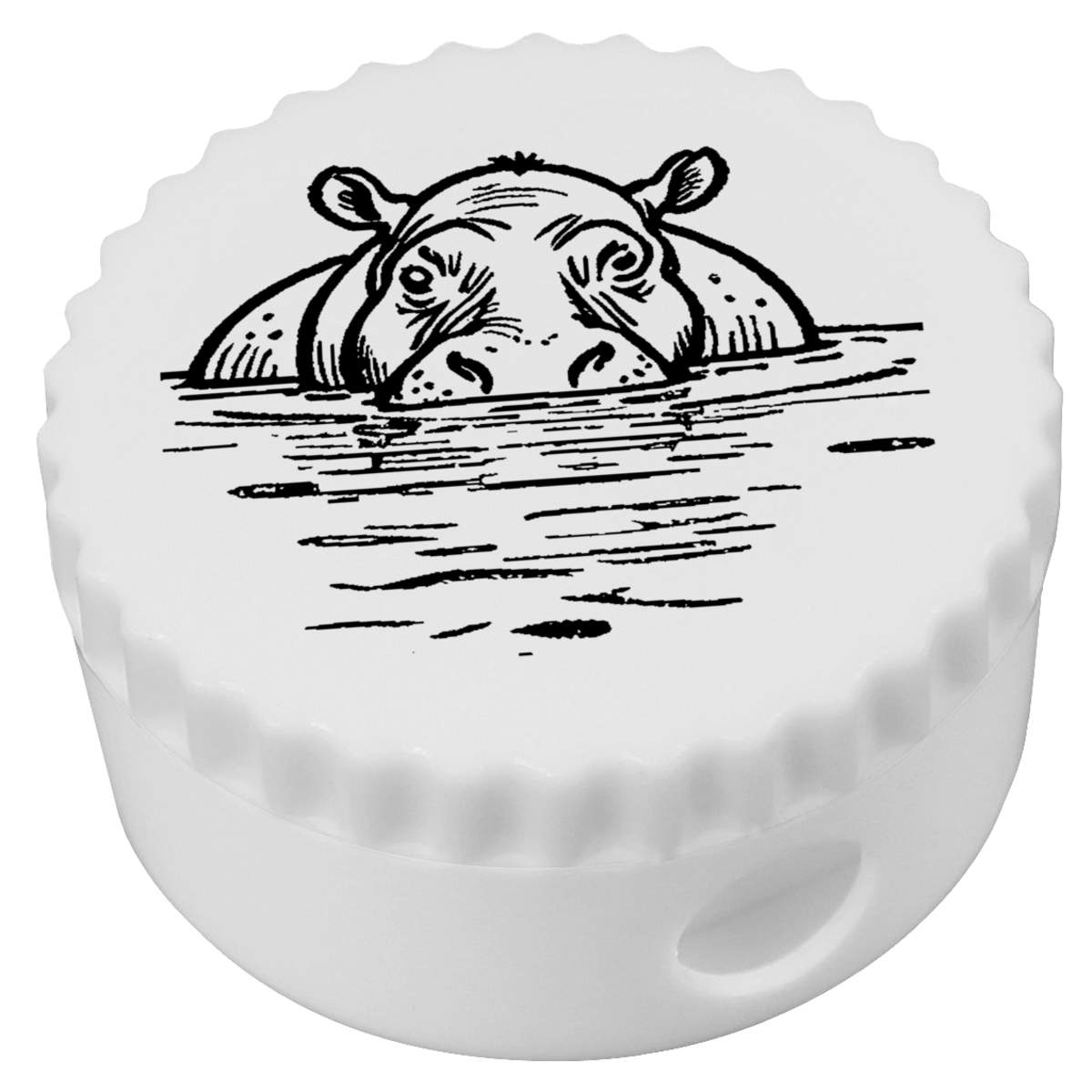 'Hippopotamus in a Pool' Compact Pencil Sharpener (PS00040624)