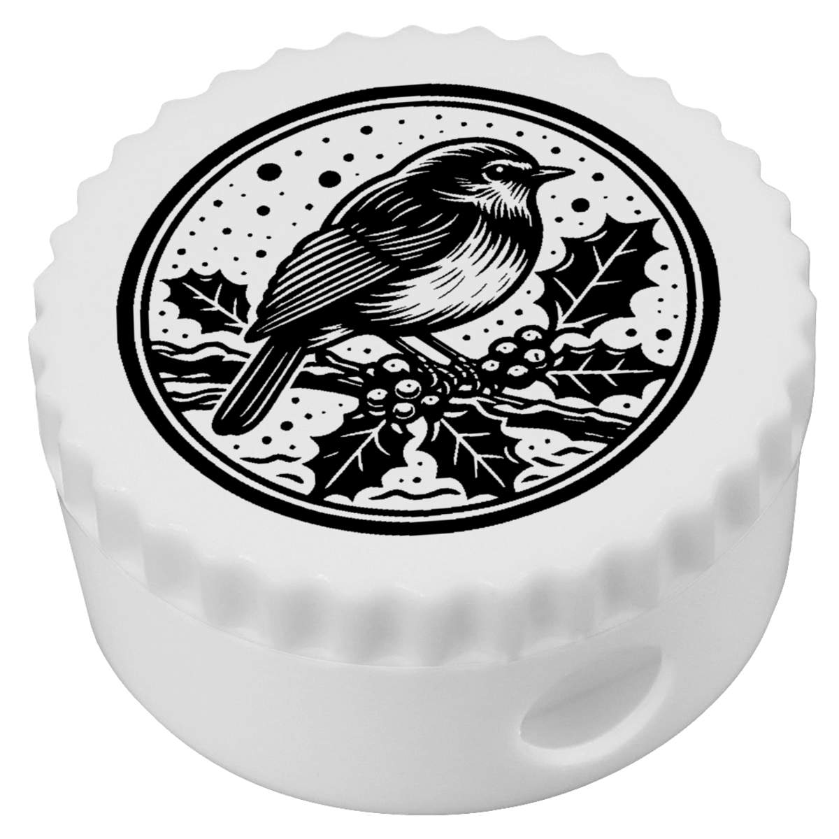 'Robin With Holly Berries' Compact Pencil Sharpener (PS00041920)