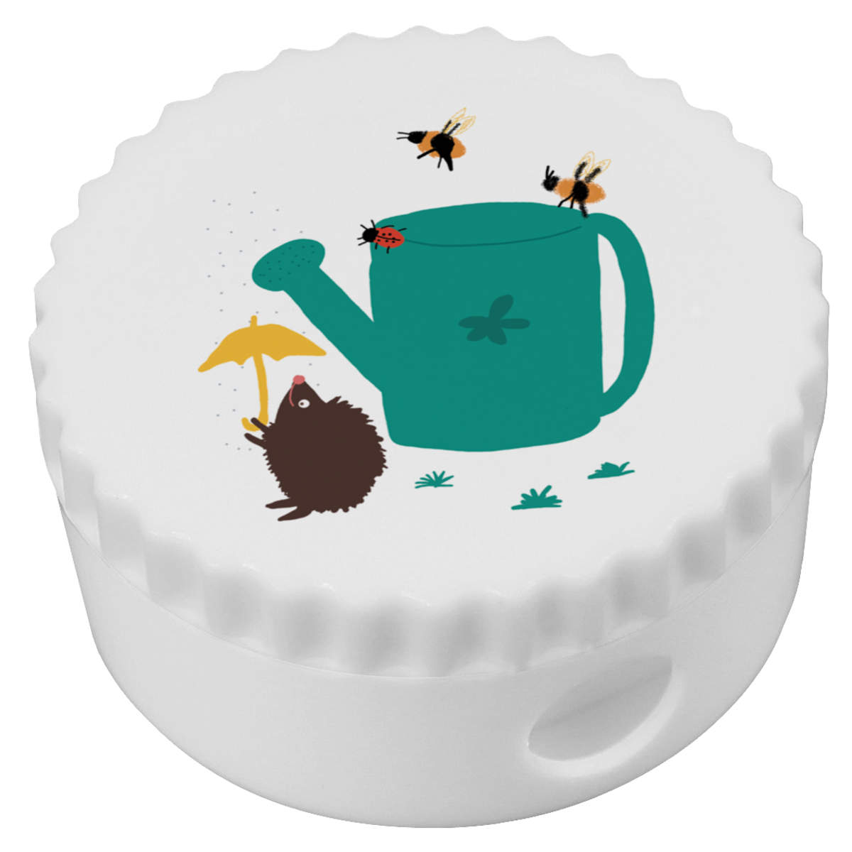 'Watering Can And A Hedgehog ' Compact Pencil Sharpener (PS00043178)