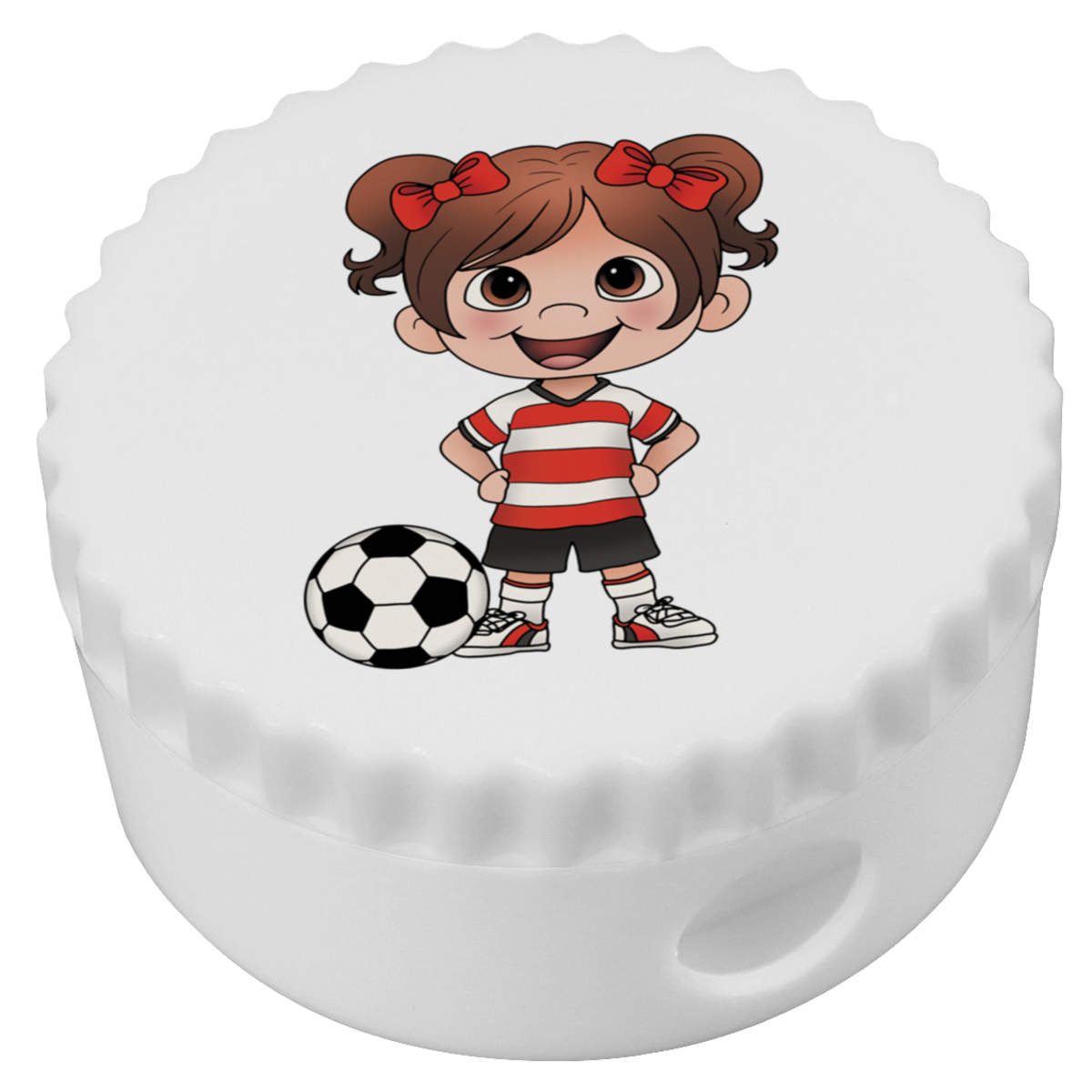 'Football Player Girl' Compact Pencil Sharpener (PS00045292)