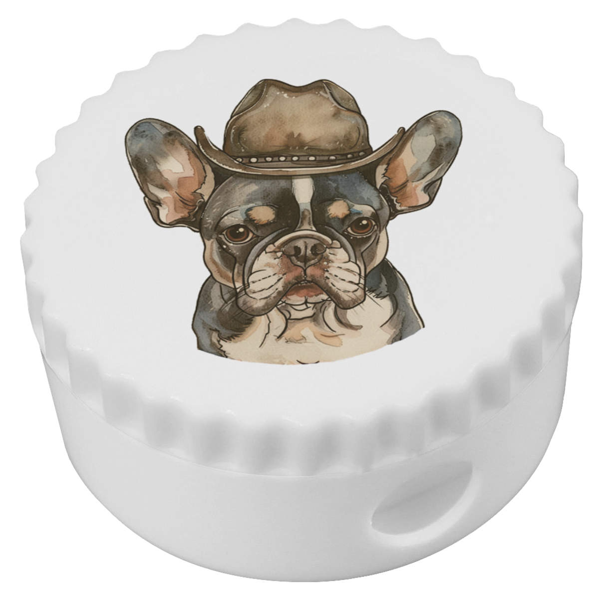 'French Bulldog Wearing Cowboy Hat' Compact Pencil Sharpener (PS00048831)
