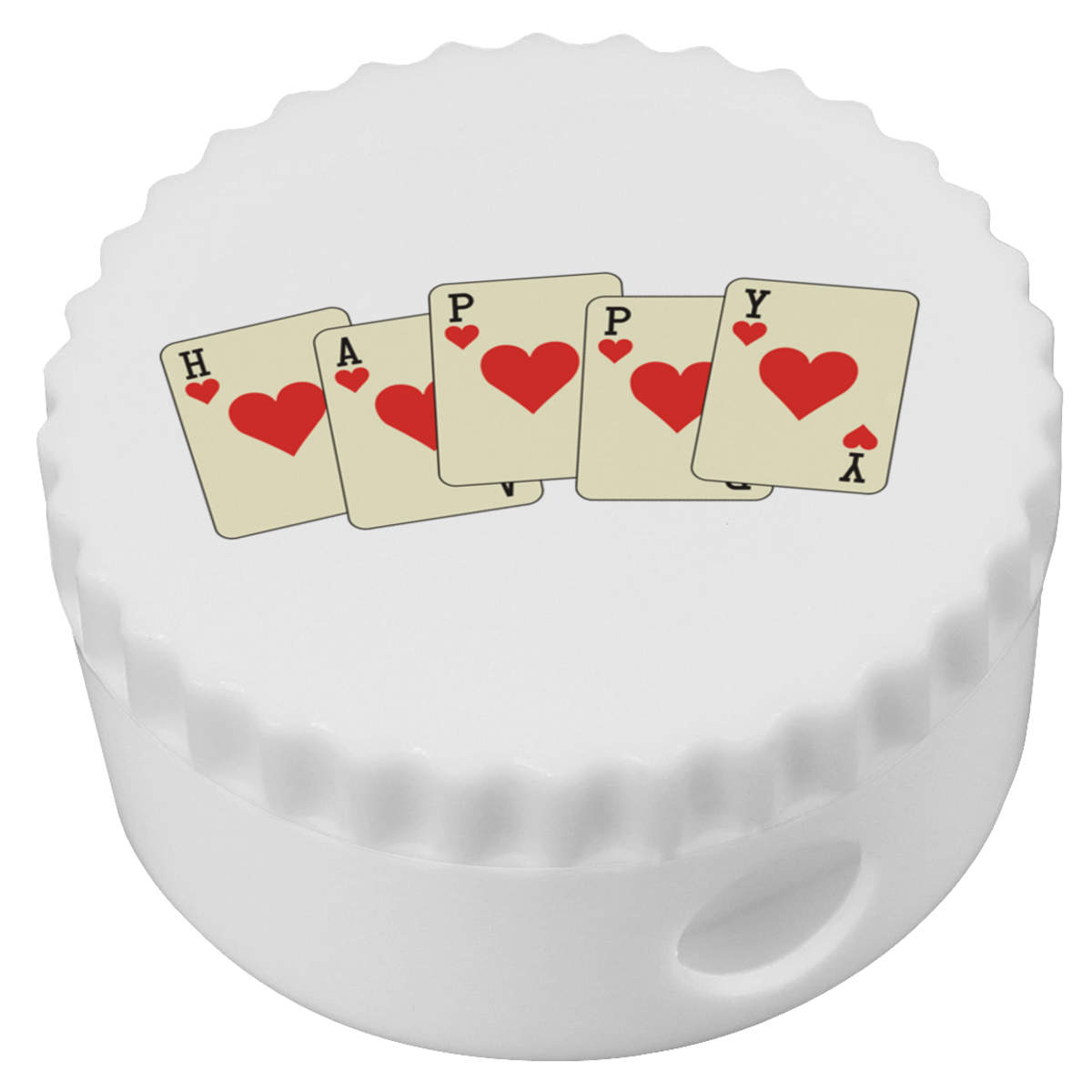 'HAPPY Hearts Playing Cards' Compact Pencil Sharpener (PS00049819)
