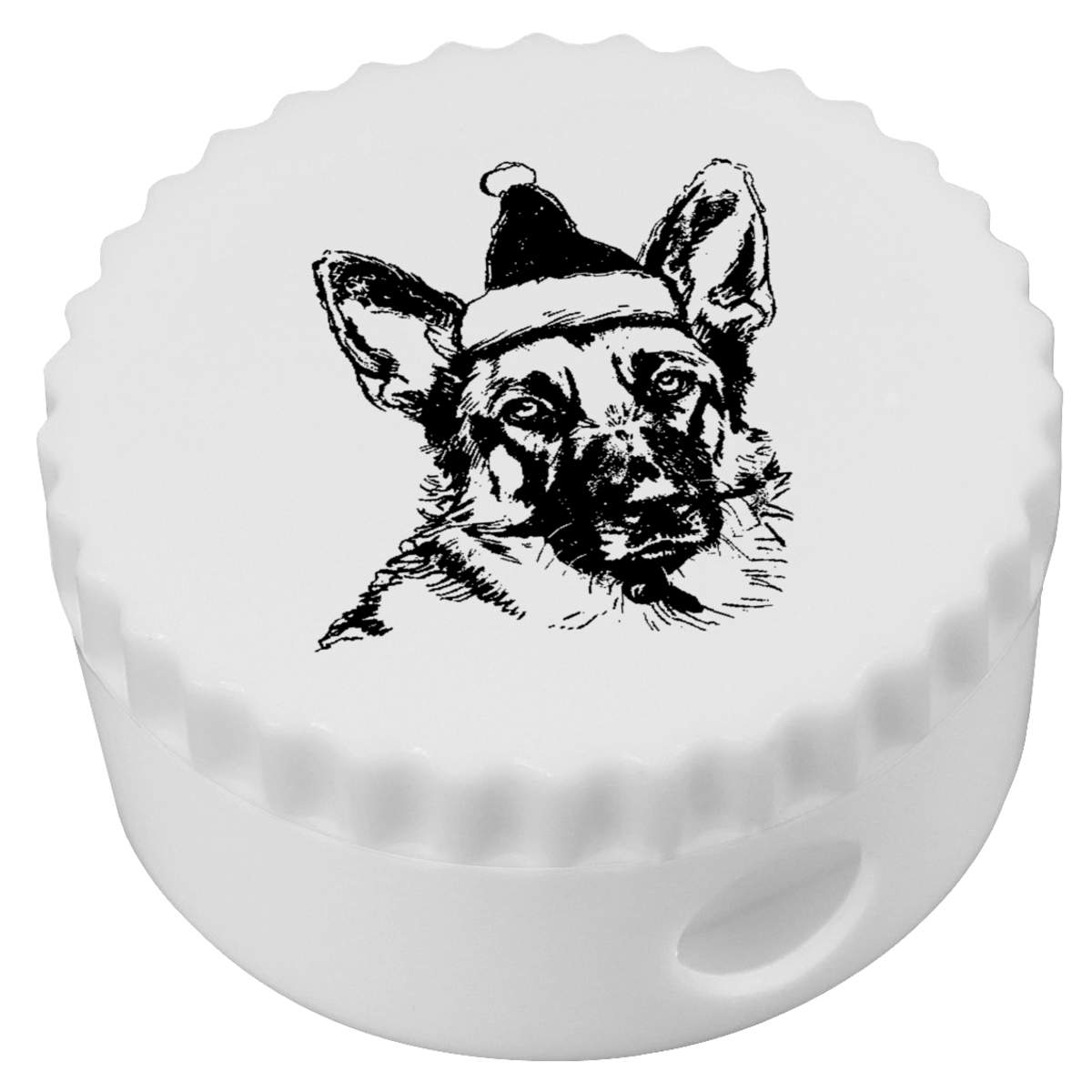 'German Shepherd Wearing Santa Hat' Compact Pencil Sharpener (PS00050256)
