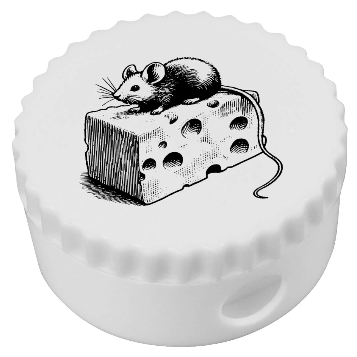 'Cute Mouse On Cheese' Compact Pencil Sharpener (PS00051415)