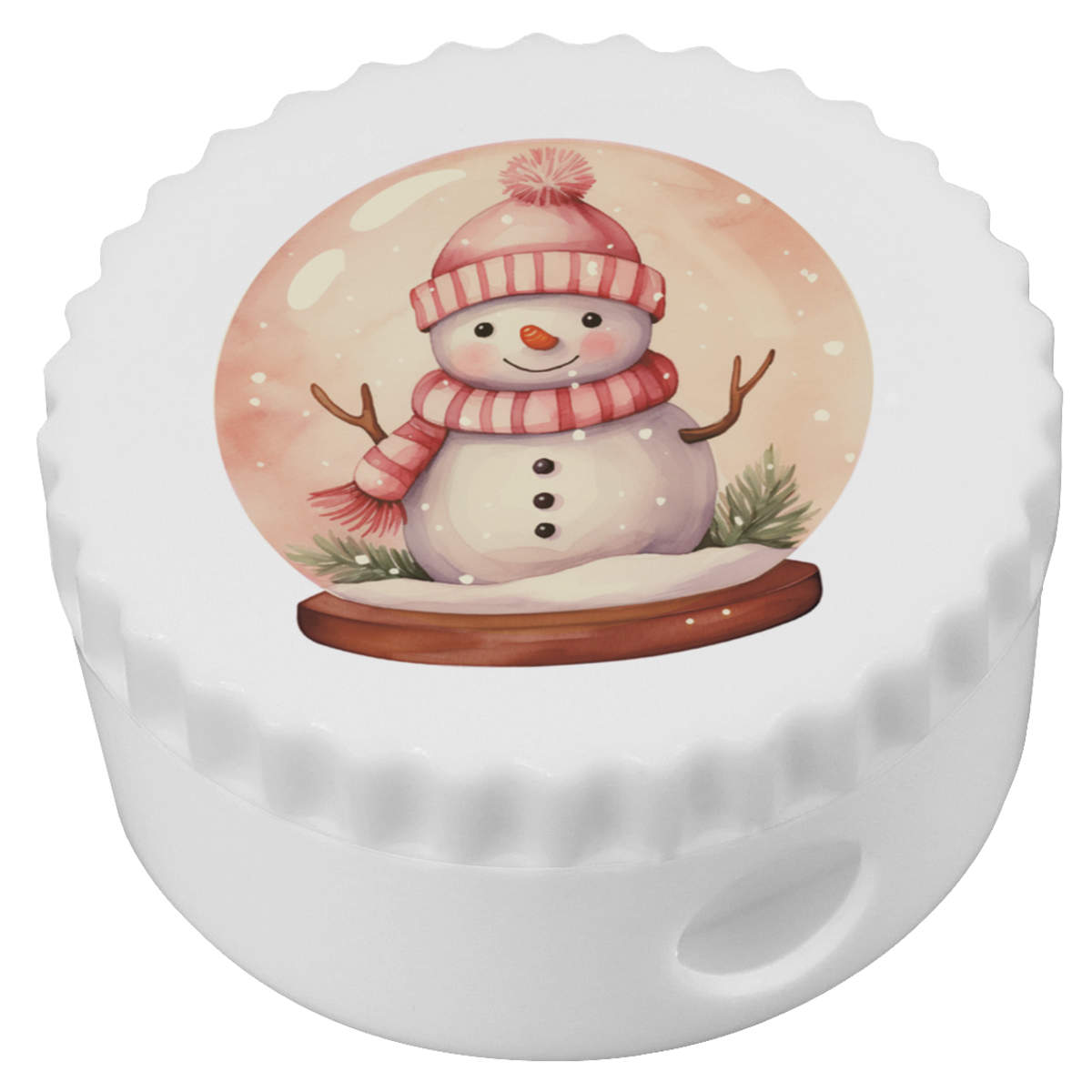 'Snowman In Snow Globe' Compact Pencil Sharpener (PS00051678)