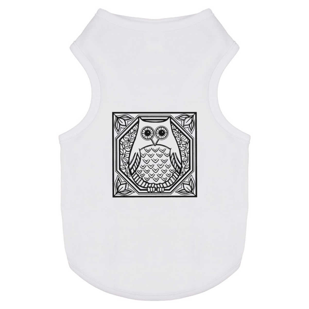 'Square Owl Motif' Pet Dog / Cat T-Shirt (PT007229)