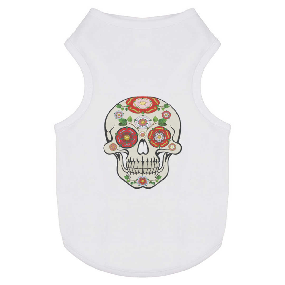 'Lancashire Rose Sugar Skull' Pet Dog / Cat T-Shirt (PT040048)