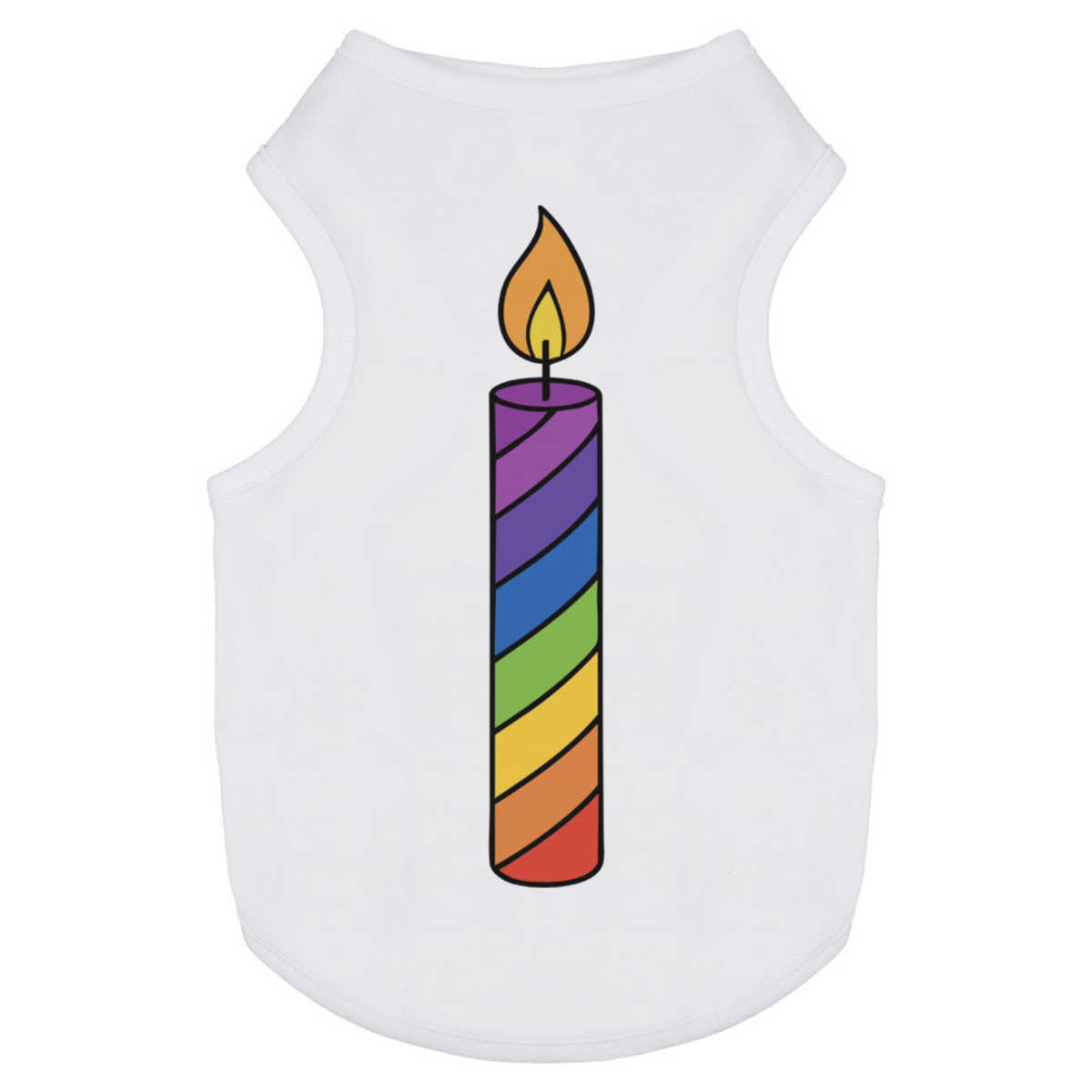 'Rainbow Candle' Pet Dog / Cat T-Shirt (PT056245)