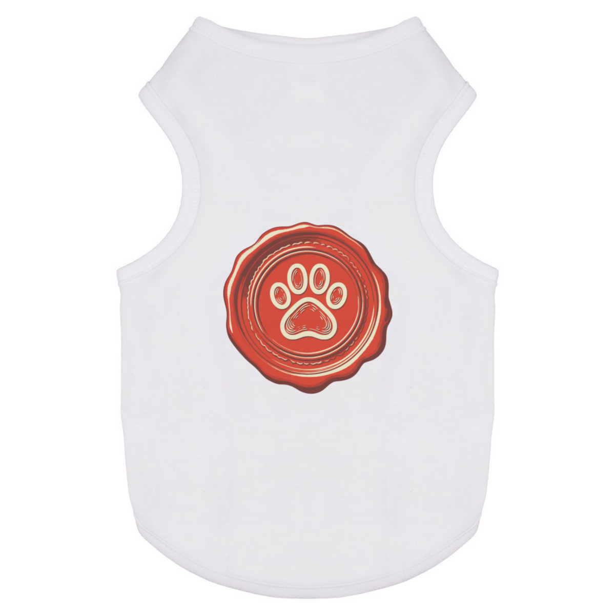 'Red Pawprint Seal' Pet Dog / Cat T-Shirt (PT056354)