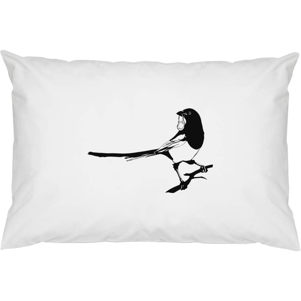 2 x 'Magpie With Ring' Cotton Pillow Cases (PW00000666)