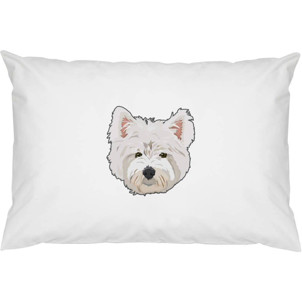 2 x 'Westie Head' Cotton Pillow Cases (PW00021610)
