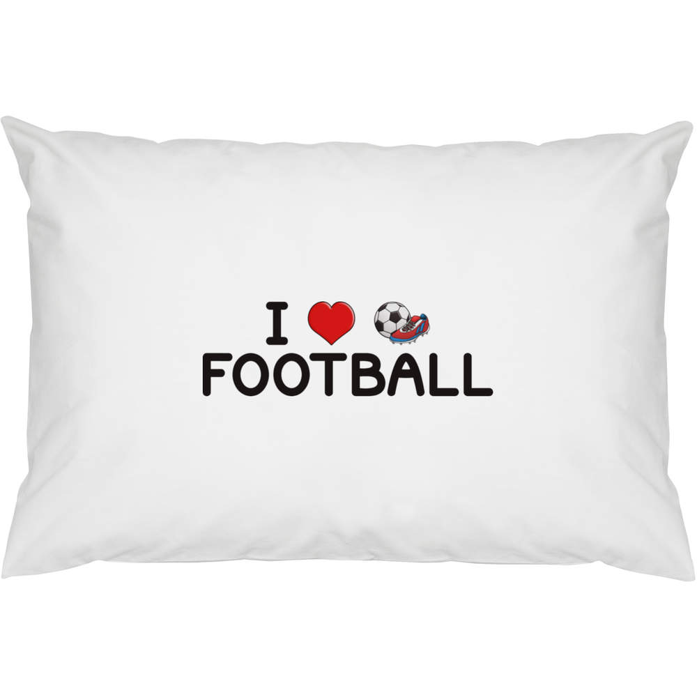 2 x 'I Love Football' Cotton Pillow Cases (PW00022099)