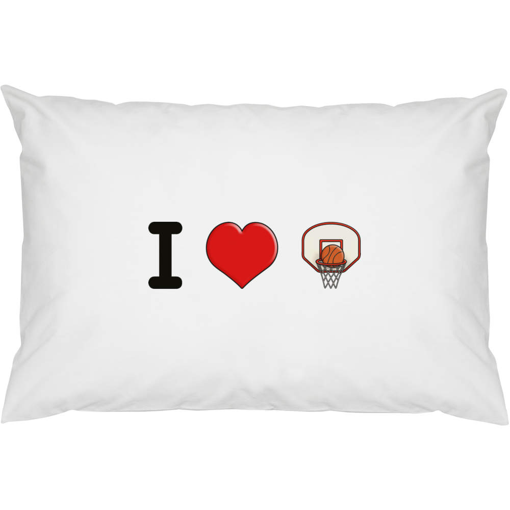 2 x 'I Love Basketball' Cotton Pillow Cases (PW00022656)