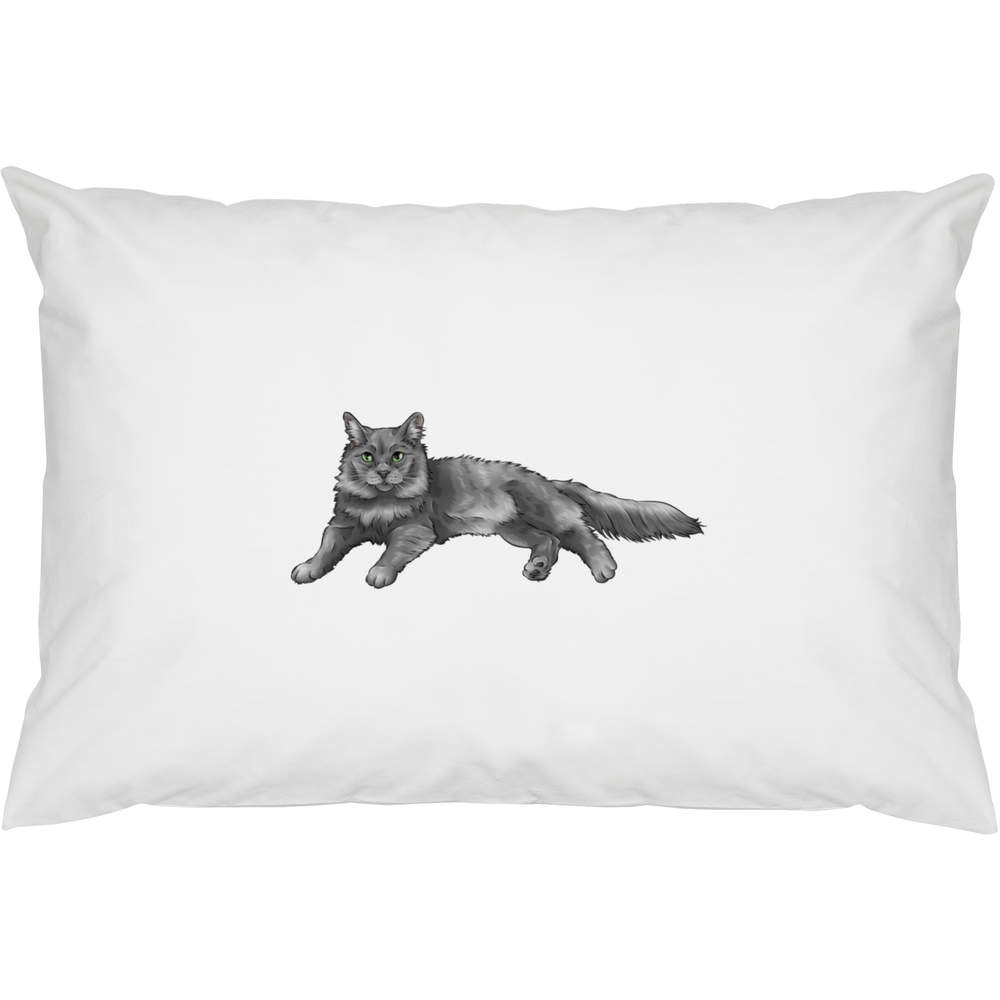 2 x 'Nebelung Cat' Cotton Pillow Cases (PW00024505)