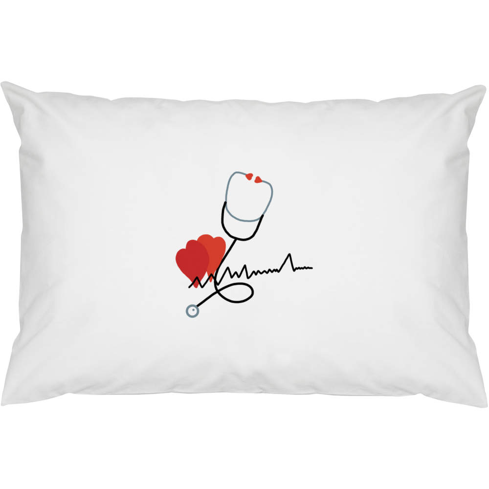 2 x 'A Stethoscope to Listen to The Heart Beating ' Cotton Pillow Cases (PW00033493)