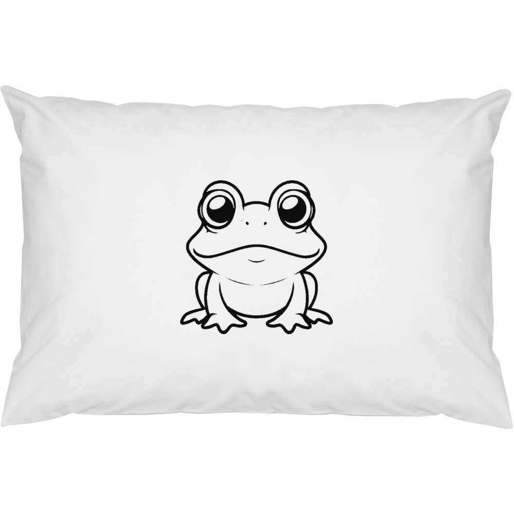 2 x 'Cute Frog Sitting' Cotton Pillow Cases (PW00034299)