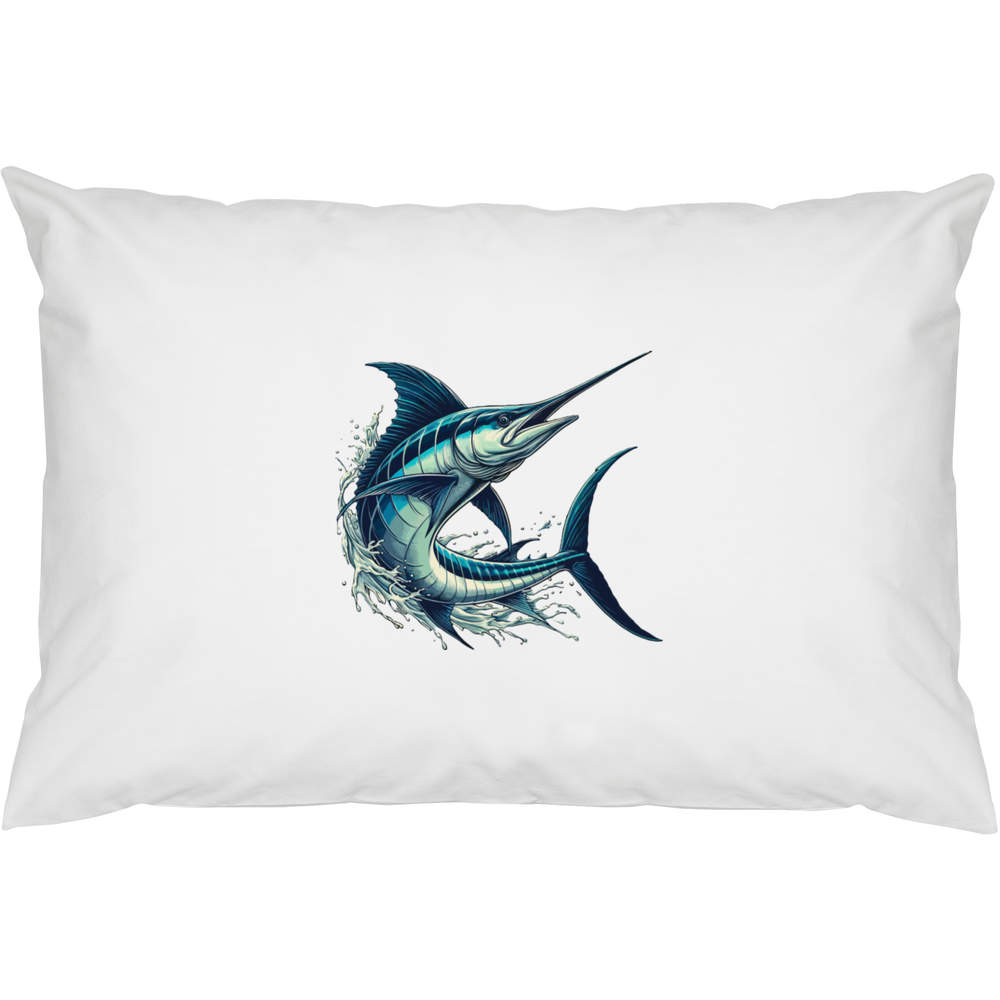2 x 'Blue Marlin Fish' Cotton Pillow Cases (PW00037686)