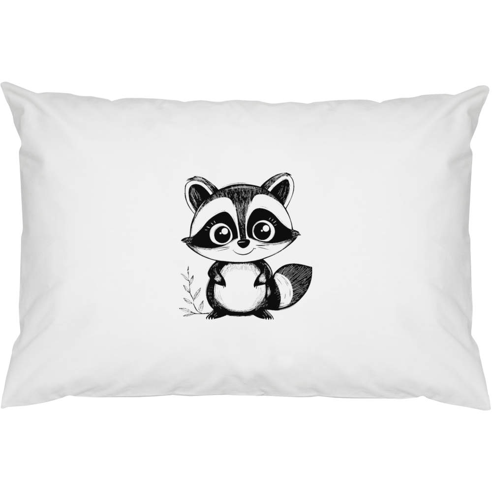 2 x 'Cute Raccoon Front View' Cotton Pillow Cases (PW00037824)
