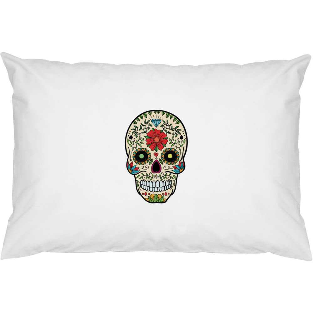 2 x 'Coloured Skull' Cotton Pillow Cases (PW00038232)