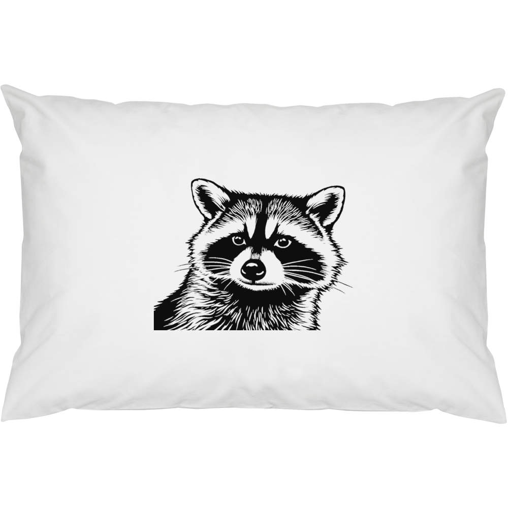 2 x 'Raccoon Front View' Cotton Pillow Cases (PW00039128)